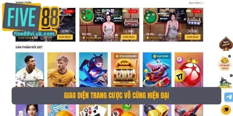 Giao diện trang cược vô cùng hiện đại Giao diện trang cược vô cùng hiện đại