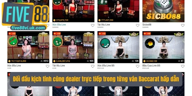 Đối đầu kịch tính cùng dealer trực tiếp trong từng ván Baccarat hấp dẫn Đối đầu kịch tính cùng dealer trực tiếp trong từng ván Baccarat hấp dẫn