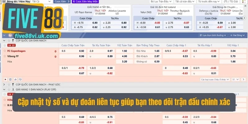 Cập nhật tỷ số và dự đoán liên tục giúp người chơi theo dõi trận đấu chính xác Cập nhật tỷ số và dự đoán liên tục giúp người chơi theo dõi trận đấu chính xác
